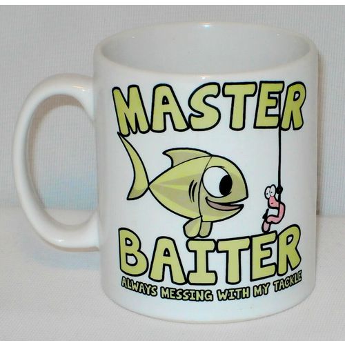 Master Baiter Messing With Tackle Mug Can Personalise Funny Fishing Angler Gift