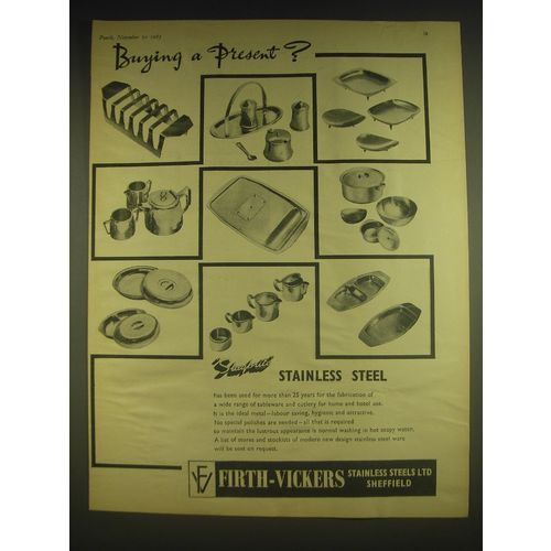 1963 Firth-Vickers Stainless Steel Ad - Buying a present?