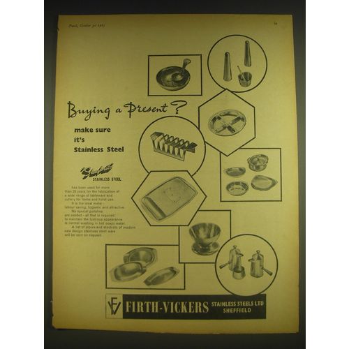 1963 Firth-Vickers Stainless Steel Advertisement - Buying a present?