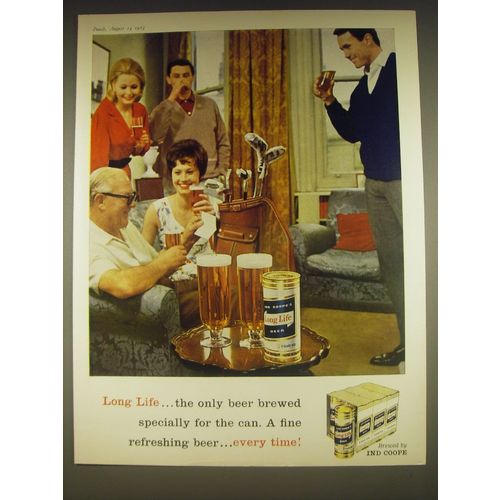 1963 Ind Coope's Long Life Beer Advertisement - brewed specially for the can