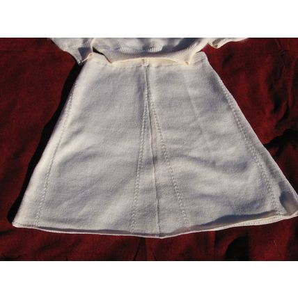 Womens Michelle Stuart 2 Pc Sweater Top Skirt 12 Cream Ivory Wool Rayon Angora