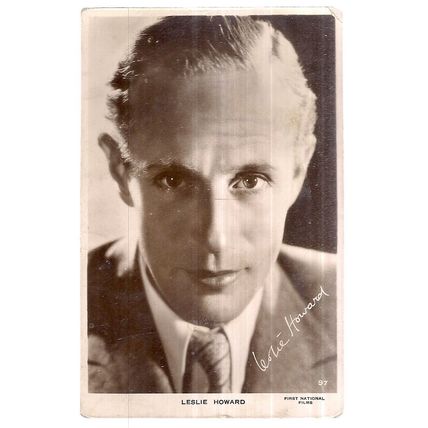 LESLIE HOWARD film star unused vintage postcard RP =