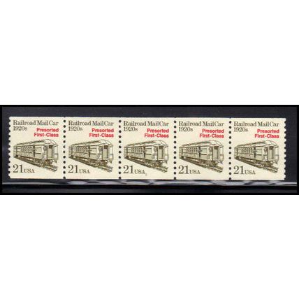 2265 21c Mail Car Fine MNH Dry Gum PNC 2/5 X1279