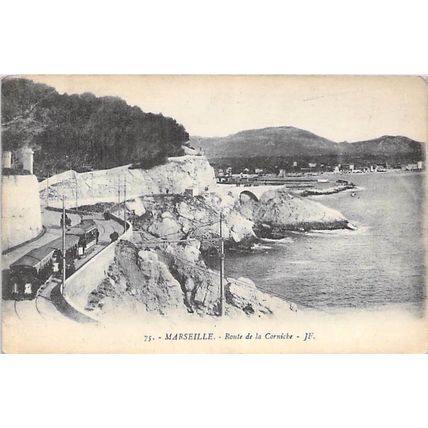 Marseille Route de la Corniche France Postcard unused VGC