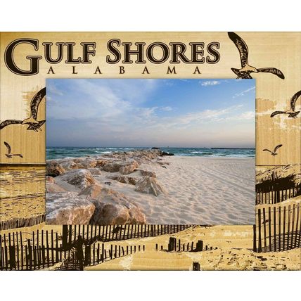 Gulf Shores Alabama Laser Engraved Wood Picture Frame Landscape (5 x 7)