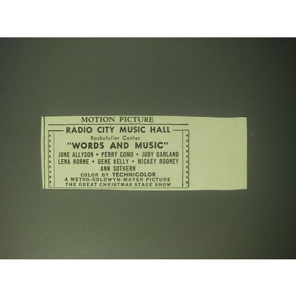 1948 MGM Words and Music Movie Ad - Radio City Music Hall Rockefeller Center