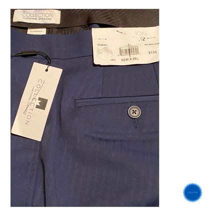 Collection By Michael Strahan Men's Dress Pants Navy Flat Front 50W x 32L NEW