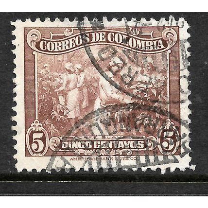 COLOMBIA 1939 5c BROWN COFFEE PLANTATION SG 535 FINE USED