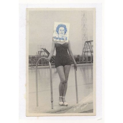 Punk Rock Award Canada Swimming Pool Slide Painting Postcard
