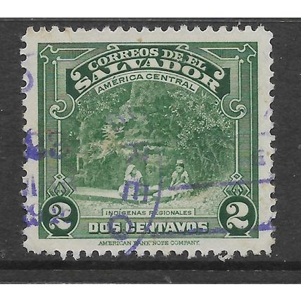 EL SALVADOR 1938 2c GREEN NATIVE WOMEN AT WASHING POOL SG 893 FINE USED