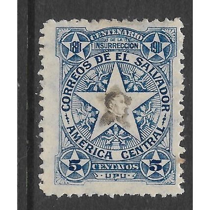 EL SALVADOR 1911 CENT OF INSURRECTION 1811 5c J M DELGADO SG 655 M MINT