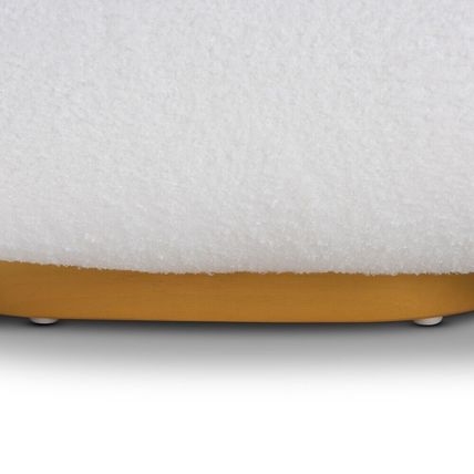 White Boucle Loop Chair Brushed Gold Base Modern Contemporary