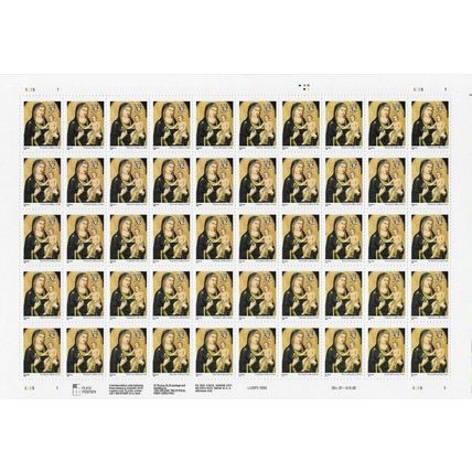 Madonna and Child Sheet of Fifty 32 Cent Postage Stamps Scott 3003