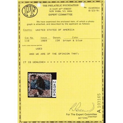 118, Used 15¢ XF GEM With PFC Certificate - Stuart Katz