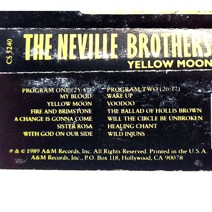 Neville Brothers Yellow Moon 1989 Music Cassette Tape (F6)