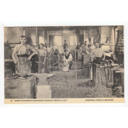 Harry Stevens Chain Shop Cradley Heath Reproduction Postcard Sandwell Libraries