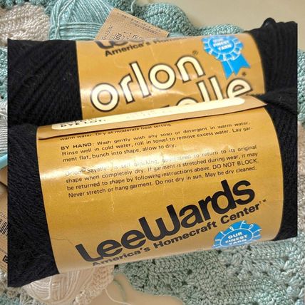 LeeWards Orlon Sayelle Black Yarn Bundle of 2 Skeins 4oz