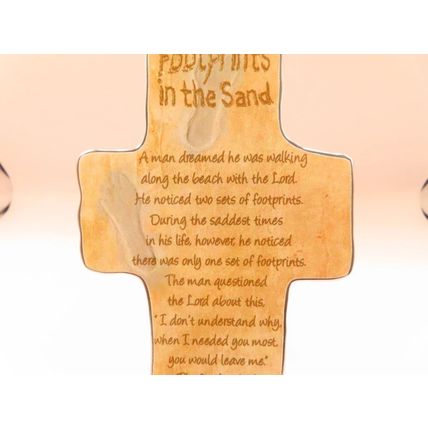 Footprints In The Sand Plaque Metal Fresstanding Christian Gift 14.5 CM