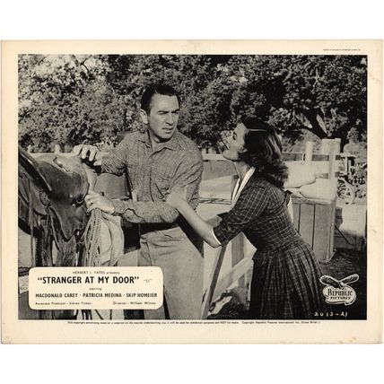 STRANGER AT MY DOOR 1956 Macdonald Carey, Patricia Medina 4 10x8 LOBBY CARDS