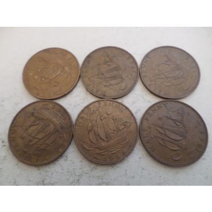 UK / GB - 30 - 1/2d (half penny) coins - dated 1966