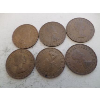 UK / GB - 30 - 1/2d (half penny) coins - dated 1966