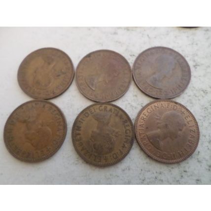 UK / GB - 30 - 1/2d (half penny) coins - dated 1966