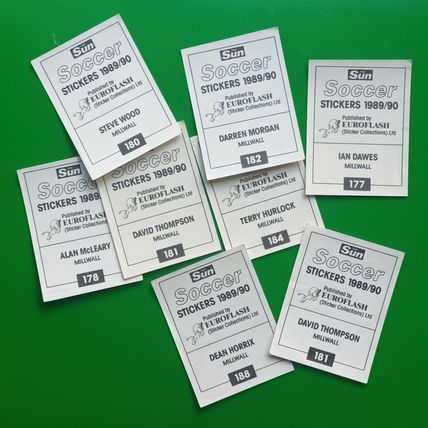 Millwall The Sun Euroflash 1989 1990 Soccer Stickers Bundle - Lot Of 8