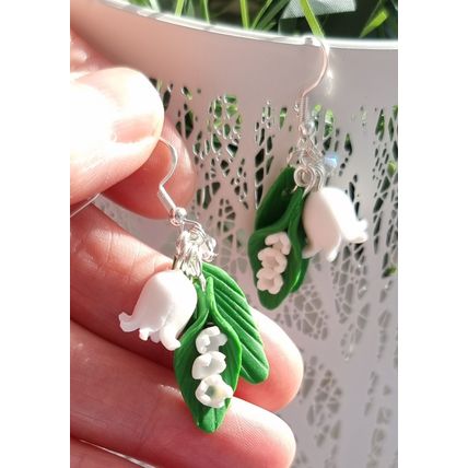 Lily of the Valley earrings Cornwall Helston Flora Day