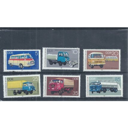 East Germany stamps. 1982 Vehicles Transport MNH SG E2452 - E2457 (AL038)