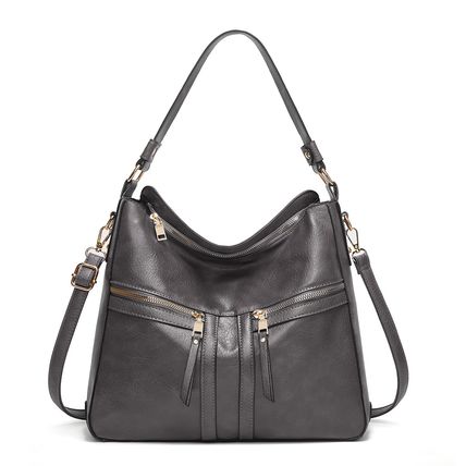 Women Handbags Purse Ladies Boho Shoulder Bag Crossbody Purses Faux Leather Grey