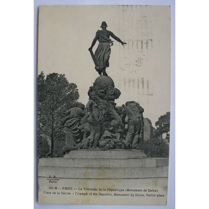 1923 postcard Triumph of the Republic Monument, Paris