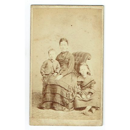 Victorian cdv photo woman & two children Dalton in Furness photographer