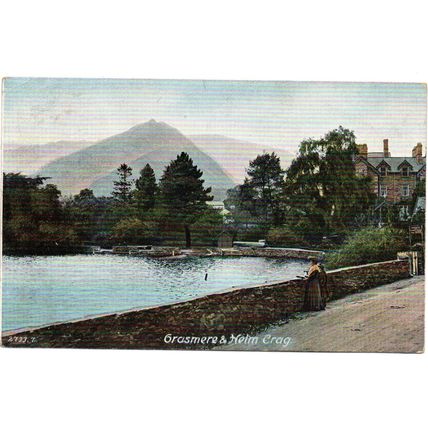 PRINTED POSTCARD OF GRASSMERE AND HELM CRAG CUMBRIA (4239)