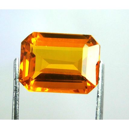 6.75 Ct Natural Emerald Shape Yellow Citrine Brazilian Loose Gemstone