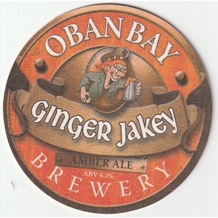 BEER MAT - OBAN BAY BREWERY - GINGER JAKEY - (Cat No 002) - (2011)