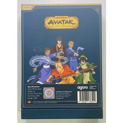 NickToons Collectible 5 Gram Silver The Last Airbender Team Avatar