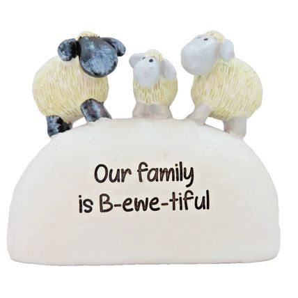 Sheep Ornament Our Family is B-ewe-tiful 7 CM Gift Home Decor Sentimental Ovine
