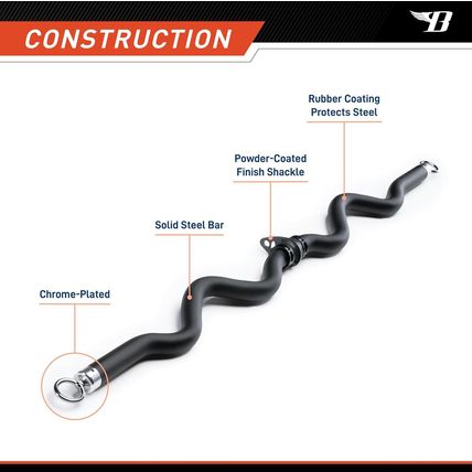 Deluxe Exercise Curl Bar for Lats, Curls and More BBEB-7355 Black 47 Inches