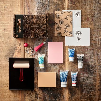 Speedball Deluxe Block Printing Kit - Includes Inks, Brayer, Bench Hook, Lino Ha