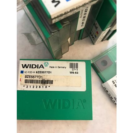 LOT 100 WIDIA HC-P20-M CARBIDE INSERTS 9-ZE-5577-D1 WIDIA W6-63 ,ROOM5