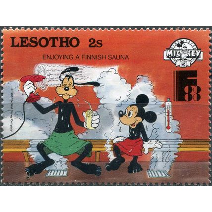 Lesotho. 1988. Finnish Sauna - Goofy, Mickey (MNH **) Stamp