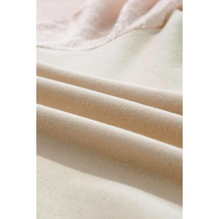 Parchment Eyelet Knit Patchwork Raglan Sleeve Pullover Top