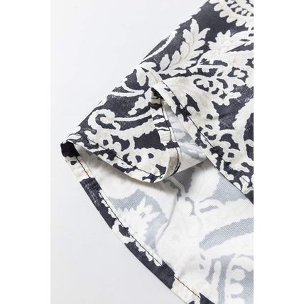 Black Bohemian Printed Drawstring Waist Wide Leg Pants