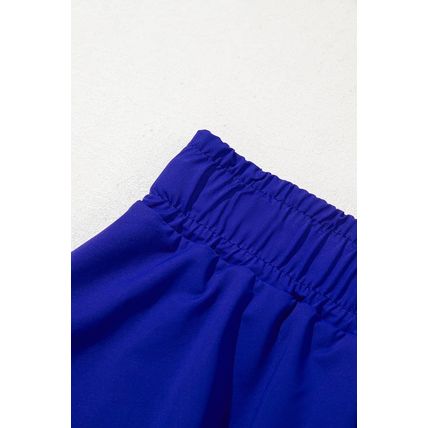 Dark Blue Drawstring High Waist Lined Tennis Skorts