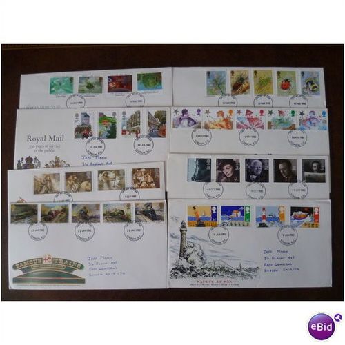1985 GB Collection year set of 8 illustrated first post office day covers