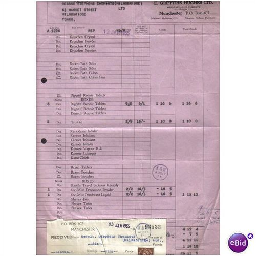 E GRIFFITHS HUGHES LTD,MANCHESTER,PO BOX 407, 12JAN1955