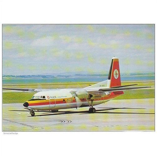 NAC National Airways Fokker Friendship F27 Aircraft Postcard (A14100)