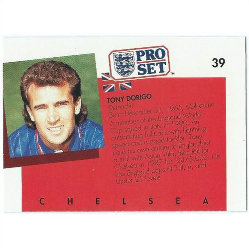 1990/1991 Pro Set Footbal - #39 - Tony Dorigo