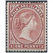 Falkland Islands 1892 SG19 1d Reddish Chestnut Wmk Crown CA Fine Mounted Mint..