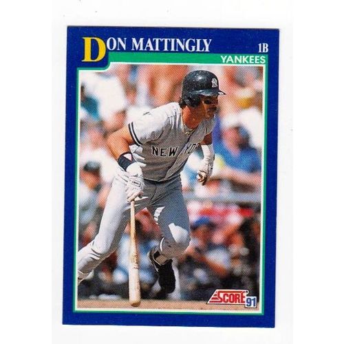 1991 Score Don Mattingly baseball card #23 – HOF - Yankees